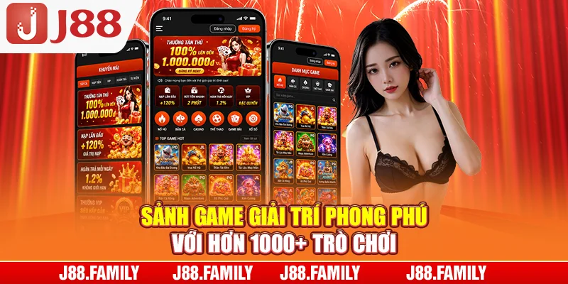Sảnh game giải trí phong phú với hơn 1000+ trò chơi