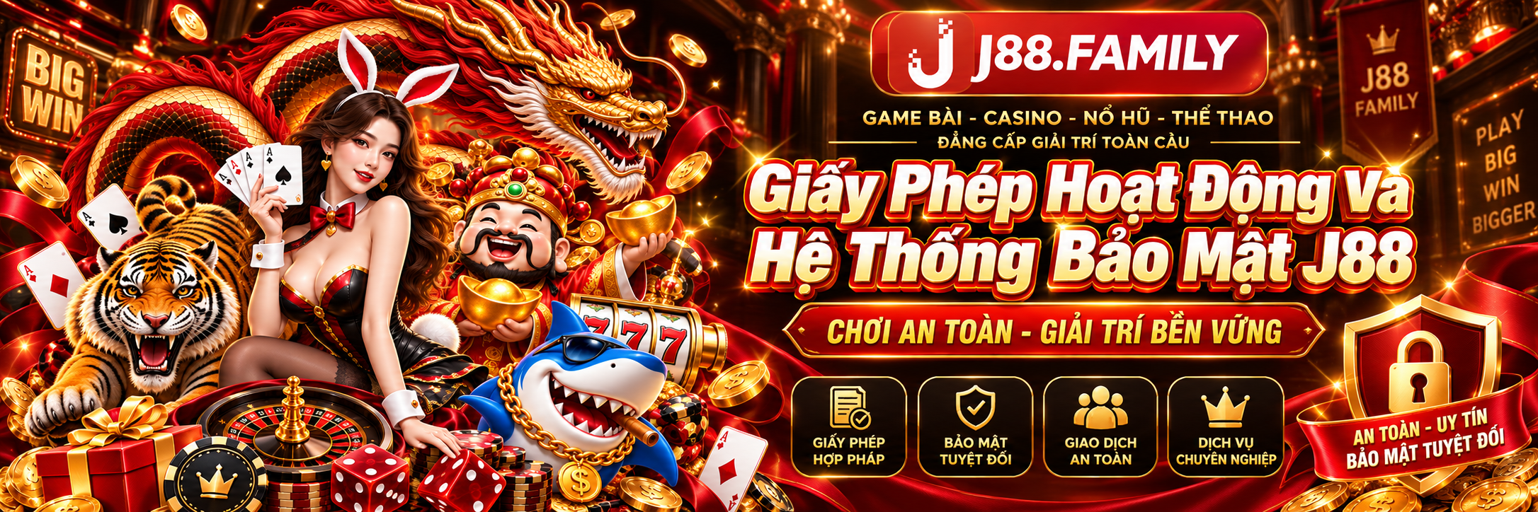 banner giấy phép cá cược và chính sách bảo mật j88